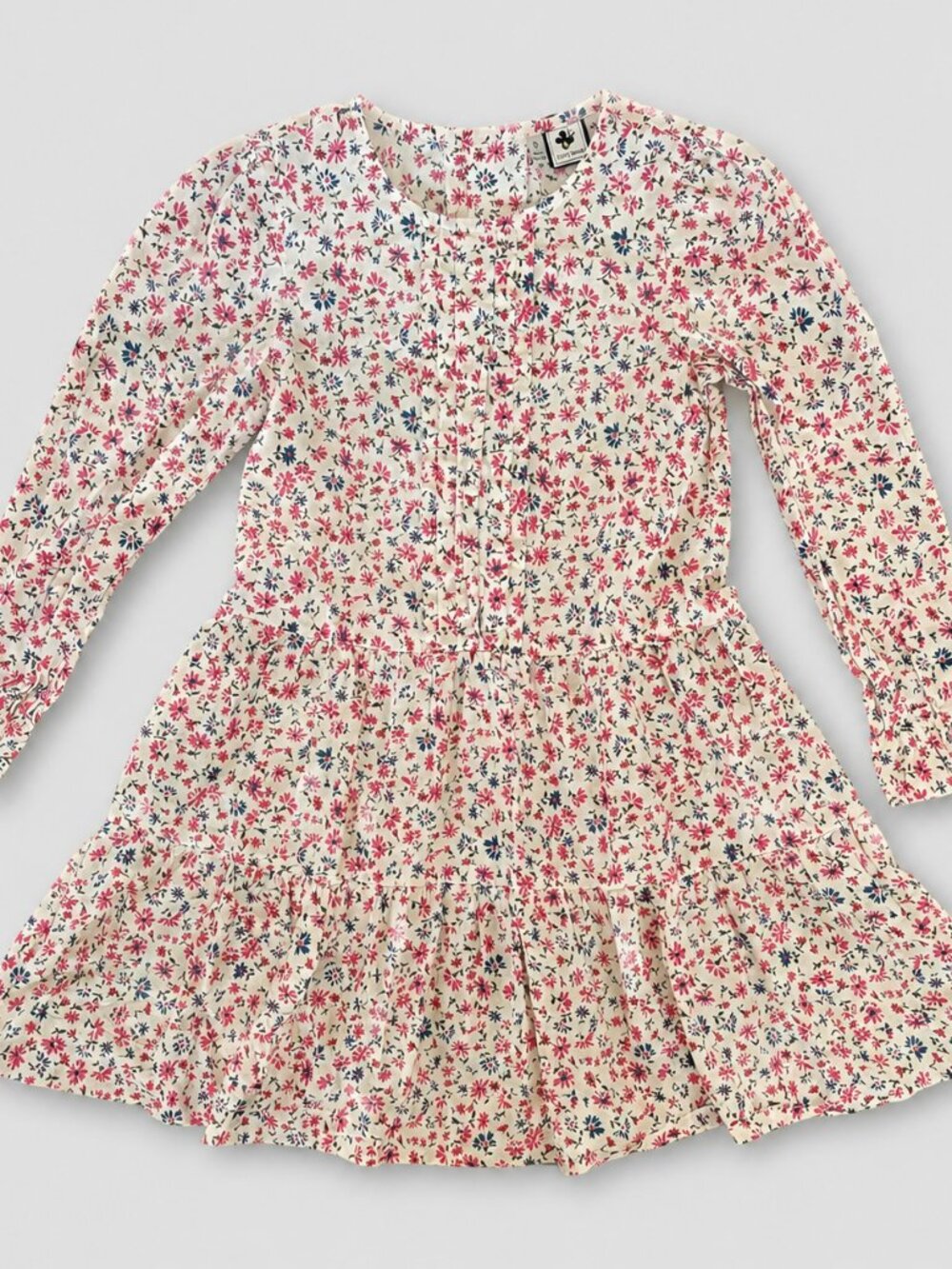 Busy Bees Girls Size 6 Floral Long Sleeve Tiered Cottagecore Dress